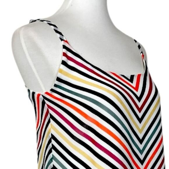 Cabi Tank Top #5043 Black White Pink Chevron Stripe Linea Tank Women’s Size XS - Picture 7 of 13